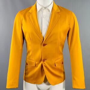 SIES MARJAN Size 36 Mustard Yellow Twill Virgin Wool Contrast Stitch Sport Coat